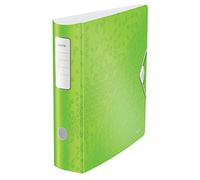 Leitz Active Archivador de Palanca A4, Lomo Curvado de 82mm de Ancho, Cierre Elástico, Polyfoam Ligero, Gama WOW, Verde, 11060154 (Paquete de 6)