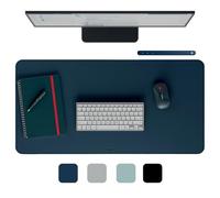 Leitz Alfombrilla de Escritorio Grande - Protector de Escritorio Impermeable, Antideslizante para Teclado y Ratón, Cubre Escritorio, Resistente a Arañazos, Fácil de Limpiar (80x40cm, Azul Oscuro)