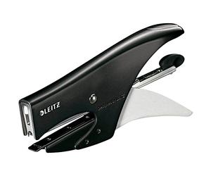 Leitz Alicates de grapado, capacidad de 15 hojas, cuerpo de metal ergonómico, incluye grapas, gama WOW, 55312095 - negro