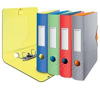 Leitz Archivador de calidad 180° Active, paquete de 5 unidades, A4, estrecho, lomo redondeado, 6,5 cm de ancho, cierre elástico, espuma ligera, archivador de plástico, serie Urban Chic, varios colores