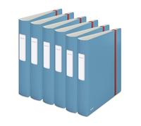 Leitz Archivador de calidad 180° Active, paquete de 6 unidades, A4, 350 hojas, 6,5 cm de ancho de lomo, azul suave, serie Cosy, 10390061