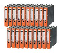 Leitz Archivador de calidad, 20 unidades, original, DIN A4, estrecho, 5 cm de ancho, papel de mármol en nubes, carpeta de reciclaje, con mecanismo de 180°, máxima estabilidad, naranja, 10505045