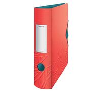 Leitz - Archivador de Palanca A4 de 180° Active Urban Chic, Rojo, Lomo Redondeado de 82 mm, Cierre con Goma Elástica, Polyfoam Ligero, Urban Chic, 11160020