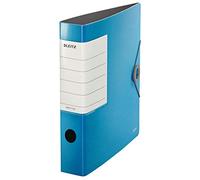 Leitz, Archivador de Palanca, Azul Claro, A4, Lomo recto de 6,5 cm ancho, Cierre con Goma elástica, Polyfoam Ligero, 180° Solid, 11130030
