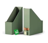 Leitz Archivador Revistero - 2 Revisteros A4 Resistentes, Compatibles con Estanterías Modulares, Capacidad para 900 Hojas (80 g/m²), Organizador de Escritorio para Oficina, 10 x 26 x 31cm, Verde