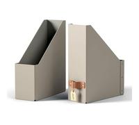 Leitz Archivador Revistero - 2 Revisteros A4 Resistentes, Compatibles con Estanterías Modulares, Capacidad para 900 Hojas (80 g/m²), Organizador de Escritorio para Oficina, 10 x 26 x 31cm, Beige
