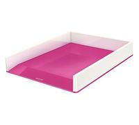 Leitz Bandeja de sobremesa WOW con combinación dual de color, A4, Blanco/Fucsia metalizado, 53611023