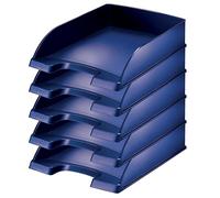 Leitz Bandeja para Cartas estándar A4, 5 Unidades, apilables, como Organizador de Escritorio, Color Azul Titanio y Serie Style, 52540069