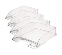 Leitz Bandeja portadocumentos Plus, A4, Transparente, 52262002 (Paquete de 4)