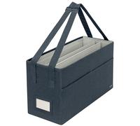 Leitz Bolsa Organizadora Oficina con Tapa, Maletín Hot Desking Plegable para Portátil 16'', Organizador de Escritorio de Terciopelo con Asas y Compartimentos, Gris