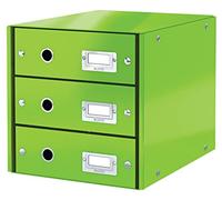 Leitz Buc A4, 3 Cajones, Click and Store, Gama WOW, Verde, 60480054