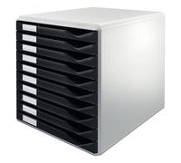Leitz Buc de cajones, 10 cajones, Negro, Plástico, Form, 52810095