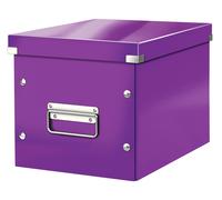 Leitz Caja de almacenaje cúbica, Tamaño mediano, Púrpura, Click & Store, 6109006