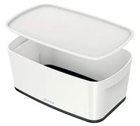 Leitz Caja de Almacenamiento con Tapa, 5 litros, Impermeable, Blanco/Negro