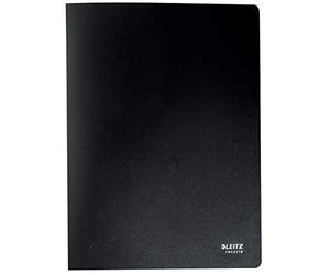 Leitz Carpeta A4, 10 unidades, con 40 fundas transparentes integradas para 80 hojas, 100% reciclable, respetuoso con el medio ambiente, serie reciclado, negro, 46770095