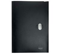 Leitz Carpeta A4 de 3 Solapas con Cierre, Capacidad para 150 Hojas, 100% Plástico Reciclable, Respetuoso con el Medio Ambiente, Negro, 46220095