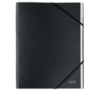 Leitz Carpeta Clasificadora A4, Incluye Índice con 12 Compartimentos, Cierre Elástico, 100% Reciclable, Respetuoso con el Medio Ambiente, Gama Recycle, Negro, 39150095