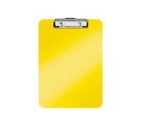 Leitz Carpeta con Pinza, A4, Plástico Rígido, Gama WOW, Amarillo, 39710016