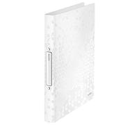 Leitz 4257 WOW carpeta de anillas con 2 juntas tóricas blanco metalizado (32 mm)