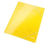 Leitz Carpeta de 3 Solapas, Capacidad para 150 Hojas A4, Cierre Elástico, Cartón, Amarillo, Gama WOW, 39820016