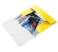 Leitz Carpeta de 3 Solapas, Capacidad para 150 Hojas A4, Cierre Elástico, Plástico Flexible, Amarillo, Gama WOW, 45990016
