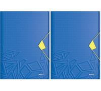 Leitz - Carpeta de 3 Solapas, Capacidad para 150 Hojas A4, Cierre Elástico, Plástico Flexible, Azul, gama Urban Chic, 46490032 (Paquete de 2)