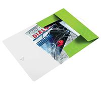 Leitz Carpeta de 3 Solapas, Capacidad para 150 Hojas A4, Cierre Elástico, Plástico Flexible, Verde, Gama WOW, 45990154