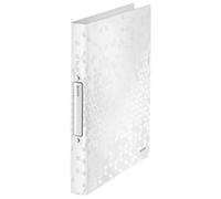 Leitz Carpeta de 4 Anillas, Capacidad para 190 Hojas, Gama WOW, 25 mm de Lomo, 42580001 - A4, Blanco