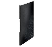 Leitz Carpeta de Fundas A4, 20 Fundas, Capacidad para 40 Hojas, Fundas transparentes, Negro, Gama WOW, 46310095