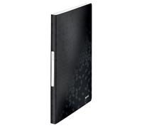 Leitz Carpeta de Fundas A4, 40 Fundas, Capacidad para 80 Hojas, Fundas transparentes, Negro, Gama WOW, 46320095