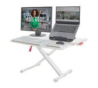 Leitz Convertidor de Escritorio con Bandeja Deslizante, Soporte Compacto de Altura Ajustable para Monitores de Ordenador y Portátiles, 800 x 420 mm, Gama Ergo Cosy, Blanco, Gris, 65320085