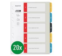 Leitz Cosy Series 12400000 - Separadores para escribir en PC, formato A4, 20 unidades, 1-5, resistente, multicolor, serie Cosy