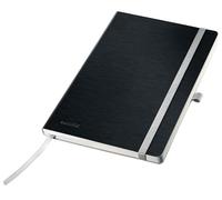 Leitz Cuaderno A5 Rayado Style, Tapa Blanda, 160 Páginas, 80 Hojas, Papel Certificado FSC de 100 g/m², Cinta Elástica y Marcapáginas, para Oficina y Hogar, Negro, 44871094