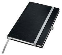 Leitz Cuaderno Cuadriculado A5 Style, Tapa Dura, 160 Páginas, 80 Hojas, Papel Certificado FSC de 100 g/m², Cinta Elástica y Marcapáginas, para Oficina y Hogar, Negro, 44861094
