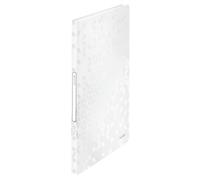 Leitz Carpeta de Fundas A4, 40 Fundas, Capacidad para 80 Hojas, Fundas transparentes, Blanco, Gama WOW, 46320001