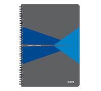 Leitz Cuaderno Office, A4 Cuadriculado Tapa PP, Encuadernación Espiral, Apertura 360 Grados, 180 Pág/90 Hojas de Papel Certificado FSC (80 g/m²), Para Oficina y Colegio, Azul, 44951035