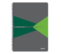 Leitz Cuaderno Office, A4 Rayado Cubierta PP, Encuadernación Espiral, Apertura 360 Grados, 180 Pág/90 Hojas Papel Certificado FSC (80 g/m²), para Oficina y Colegio, Verde, 44961055