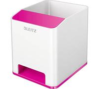 Leitz Cubilete Sound, Amplificador de sonido para teléfono, Blanco/Rosa metalizado, WOW, 53631023