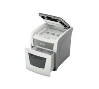 Leitz IQ Destructora de Papel Automática para Oficina Pequeña, Seguridad P4, 50 Hojas, Corte Transversal, Papelera, Depósito de 20L de Capacidad, Blanca, 80350000
