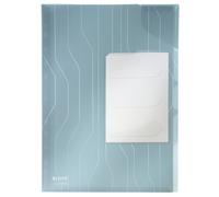 Leitz Dossier con Pestañas Combifile A4, Azul Transparente Mate, Abertura Superior Izquierda, Polipropileno de 200 Micras, Pack de 3, 47290035