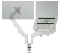Leitz Ergo Brazo Ergonómico para Monitor y Portátil (17''-32'') - Soporte de Escritorio con Giro, Inclinación y Rotación, hasta 18 kg, Compatible VESA, Gris Claro, 65380085