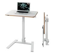 Leitz Ergo Escritorio Compacto Plegable para Trabajar Sentado o de Pie - Mesa Portátil con Asa, pensado para Ordenador Portátil, Soporta hasta 20 kg, 65x46 cm, Blanca, 65880001