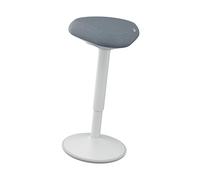 Leitz Ergo Taburete Ergonómco con Acolchado Doble, Altura Ajustable 57 a 82cm para Trabajo de Pie, Cubierta Fabricada con un 100% de Material Reciclado Post-Consumo, Gris Claro, 65450085