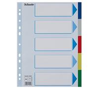 Leitz ESSELTE 15259 - Separadores para carpetas PP con cartulina índice color 5 pestañas DIN A4