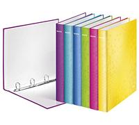 Leitz Esselte 47852 Leitz Wow - Archivador de palanca (A4, 210 x 297 mm, lomo de 25 mm, 4 anillas, calidad divertida, varios colores)