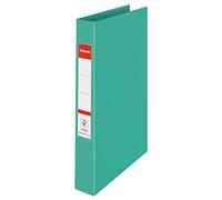 Leitz Esselte Archivador de Anillas, Capacidad 190 Hojas, Lomo de 42mm, Carpeta A4 con 2 Anillas, Tapa Rígida, Casa y Oficina, Diseño en Relieve, Gama Colour'Breeze, Verde, 626498