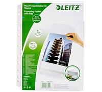 Leitz Esselte Leitz Funda de Plástico Premium A4, Perforada, Extensible, Gran Capacidad de 200 Hojas, PVC de 170 Micras, Solapa Superior, Pack de 5, 47573003