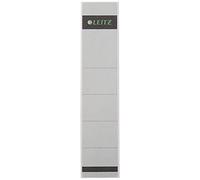 Leitz - Etiquetas Adhesivas para Lomo para Archivadores de Palanca de Cartón de 50 mm, Estrechas, Cortas, 39 x 192 mm, Papel, 16430085, Gris, Pack de 10 etiquetas