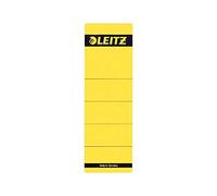 Leitz - Etiquetas Adhesivas para Lomo para Archivadores de Palanca de Cartón de 80 mm, Amplias, Cortas, 61.5 x 192 mm, Papel, 16420015, Amarillo, Pack de 10 etiquetas