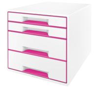 Leitz Guau Cajón Gabinete Cubo 4 Cajón Blanco Rosa